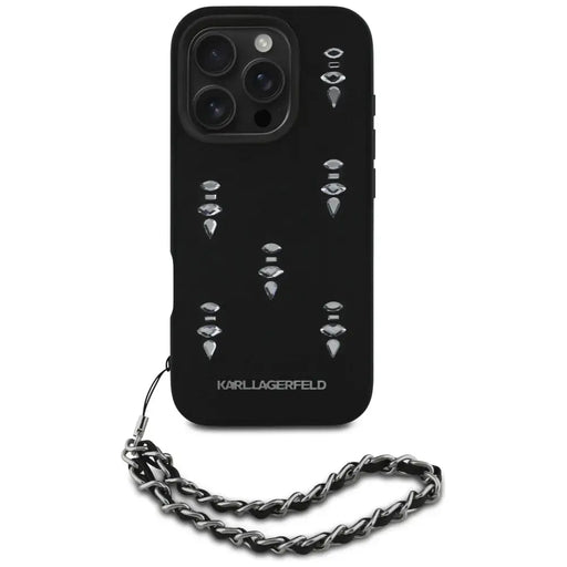 Калъф Karl Lagerfeld Saffiano Crystals с верижка за iPhone