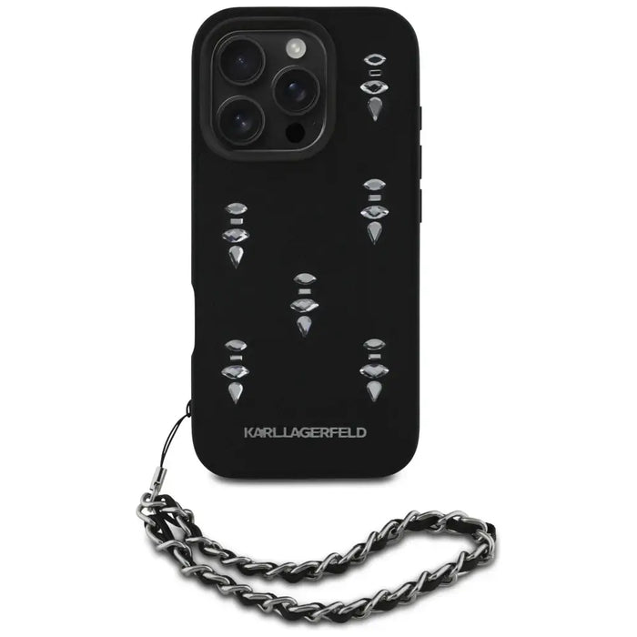 Калъф Karl Lagerfeld Saffiano Crystals с верижка за iPhone