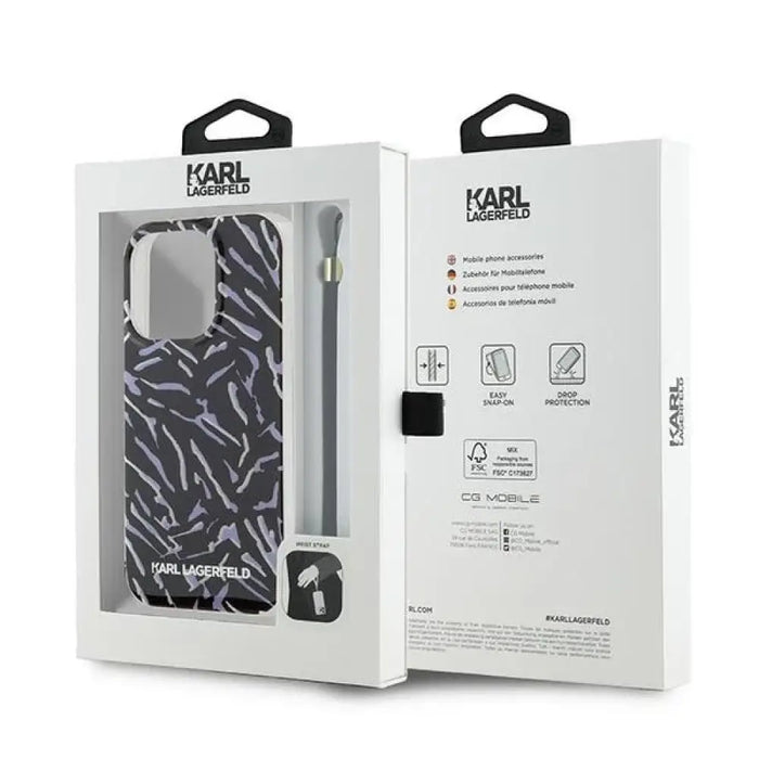 Калъф Karl Lagerfeld Zebra With Cord iPhone 15 Pro Max