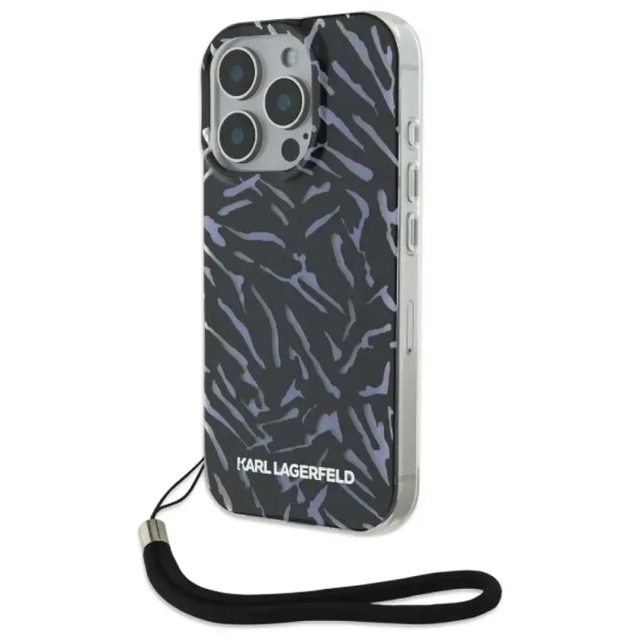Калъф Karl Lagerfeld Zebra With Cord iPhone 16 Pro - лилав