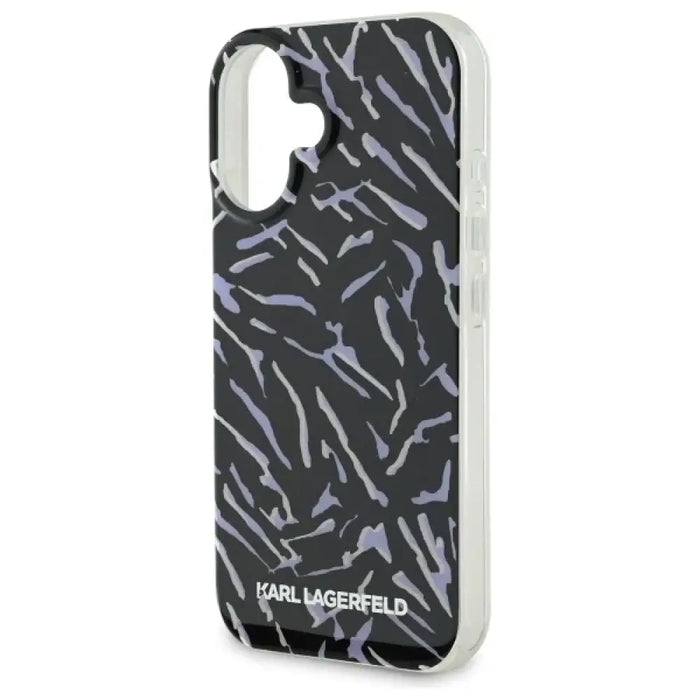 Калъф Karl Lagerfeld Zebra With Cord iPhone 16 - лилав