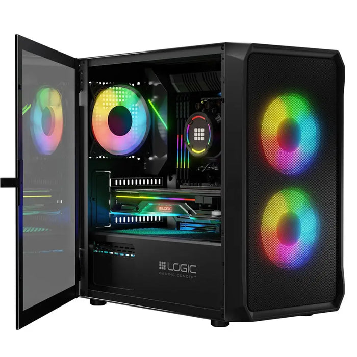 Калъф Logic PORTOS ARGB MINI USB 3.0 Черен