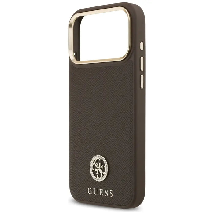 Калъф MagSafe с лого на Guess Grained Strass за iPhone 17