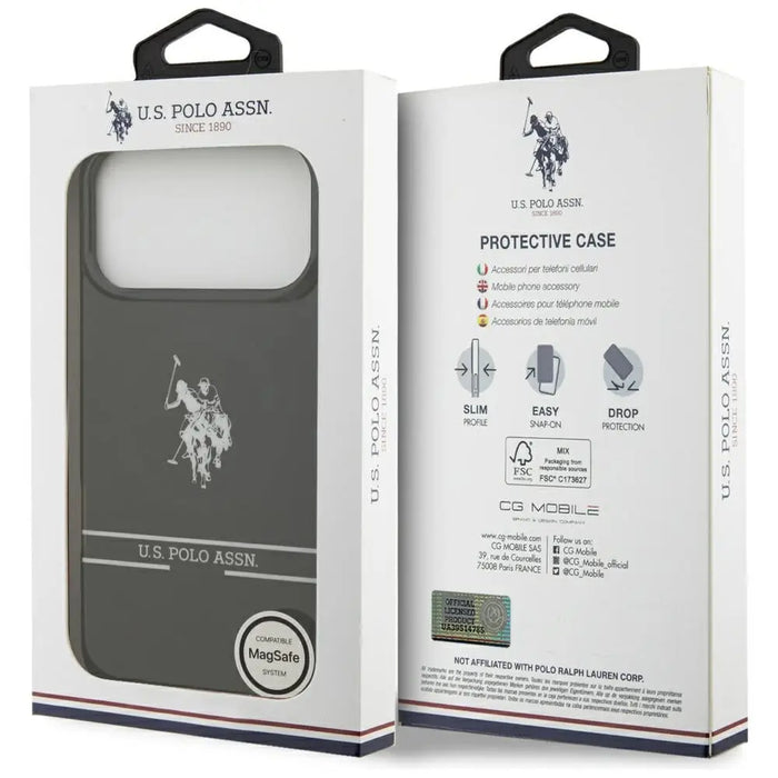 Калъф MagSafe с лого US Polo DH и долна лента за iPhone 17