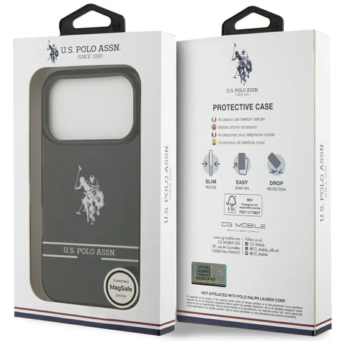 Калъф MagSafe с лого US Polo DH и долна лента за iPhone 17