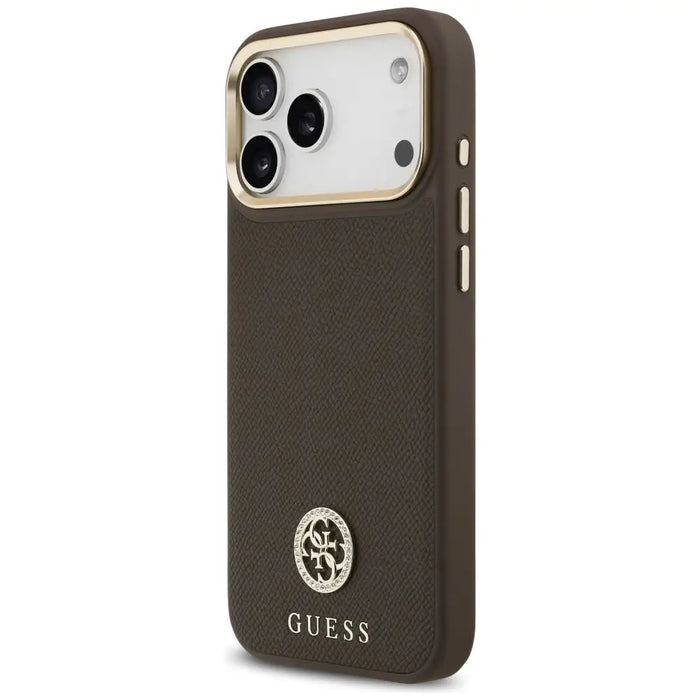 Калъф MagSafe с лого на Guess Grained Strass за iPhone 17