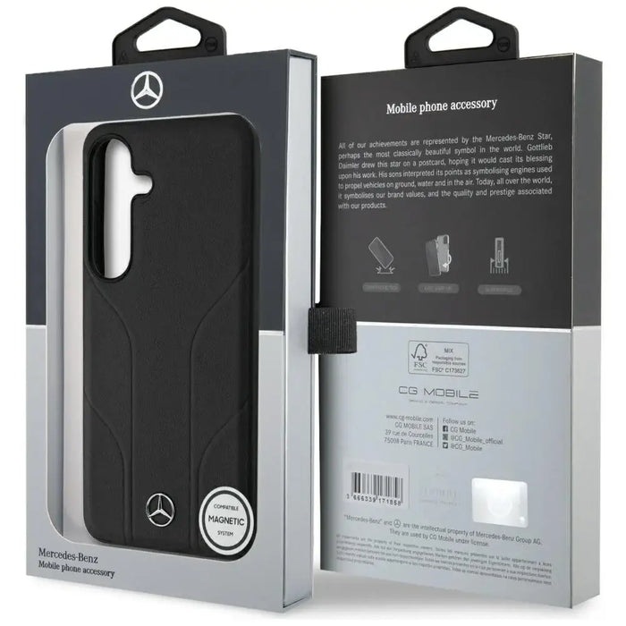 Калъф Mercedes Leather Debossed Lines MagSafe за Samsung