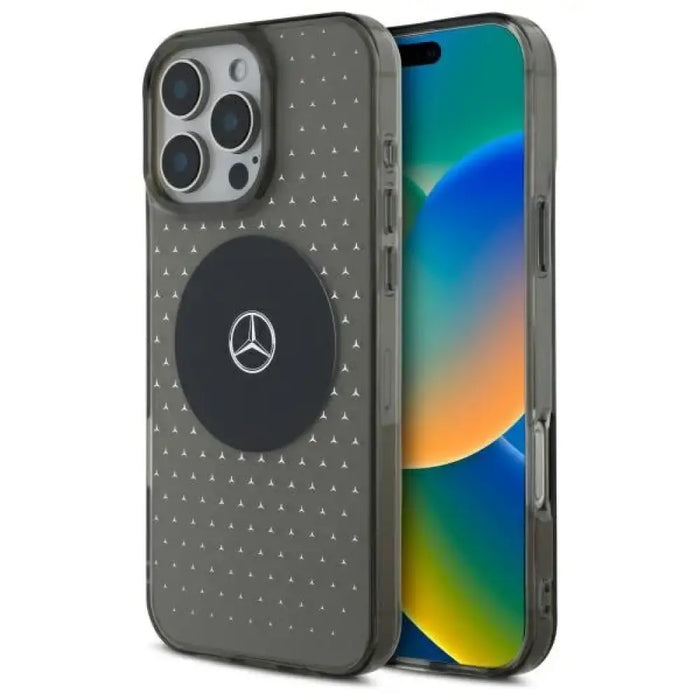 Калъф Mercedes MB Star Pattern за iPhone 16 Pro - черен