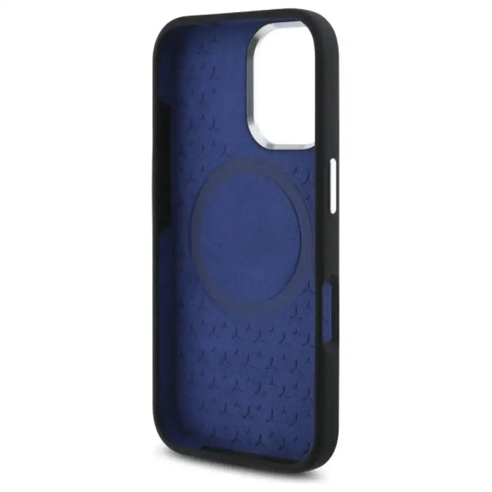 Калъф Mercedes Silicone Blue Stripe MagSafe iPhone 16