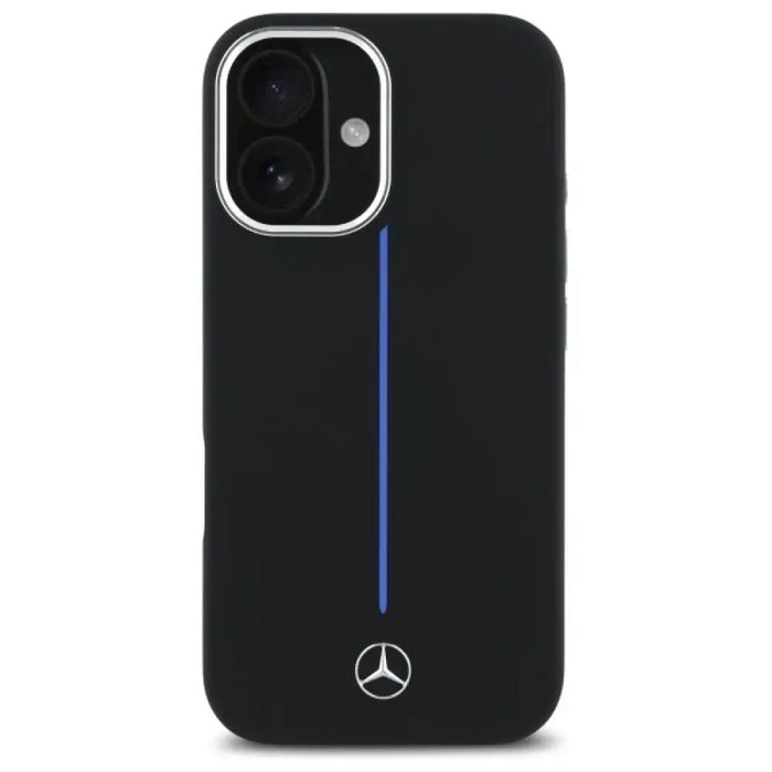 Калъф Mercedes Silicone Blue Stripe MagSafe iPhone 16