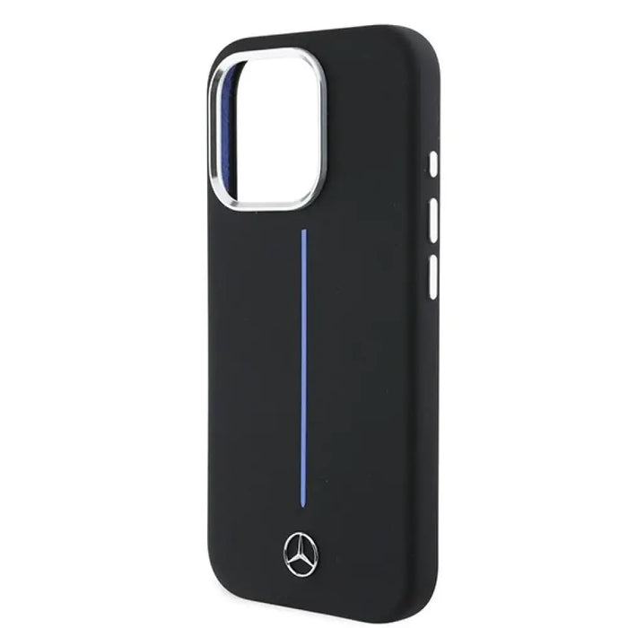 Калъф Mercedes Silicone Blue Stripe MagSafe за iPhone 16