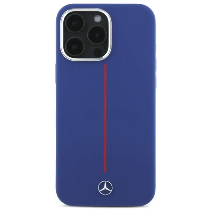 Калъф Mercedes Silicone Red Stripe MagSafe за iPhone 16 Pro