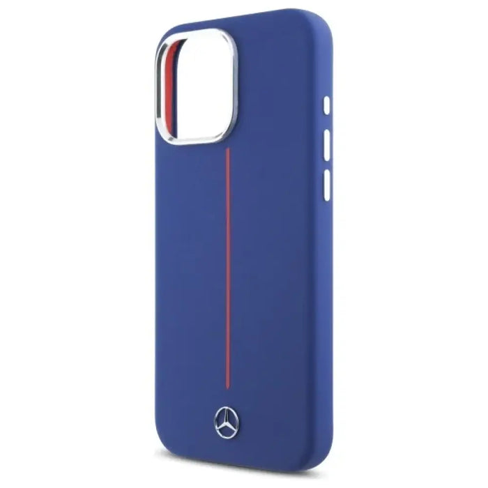 Калъф Mercedes Silicone Red Stripe MagSafe за iPhone 16 Pro