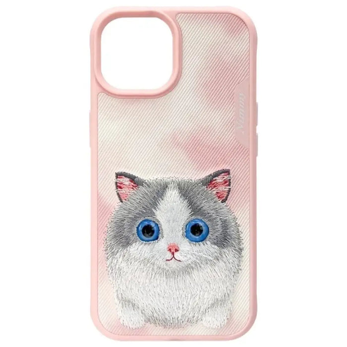 Калъф Nimmy Big Eyed Pet 2.0 Cat за iPhone 15 - розов