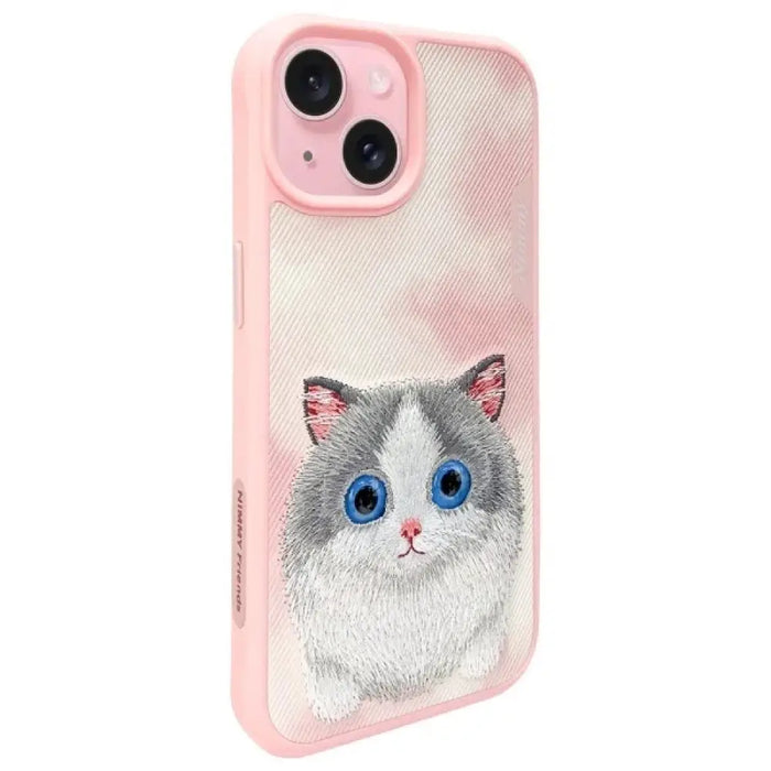 Калъф Nimmy Big Eyed Pet 2.0 Cat за iPhone 15 - розов