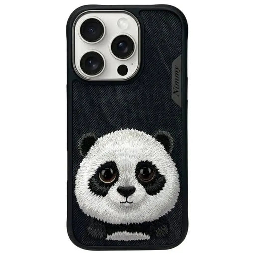 Калъф Nimmy Big Eyed Pet 2.0 Panda за iPhone 16 Pro - черен