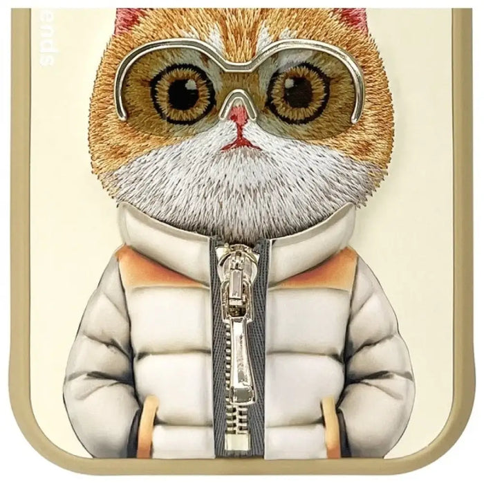 Калъф Nimmy Cool&Cute 2.0 Cat за iPhone 15 - бежов