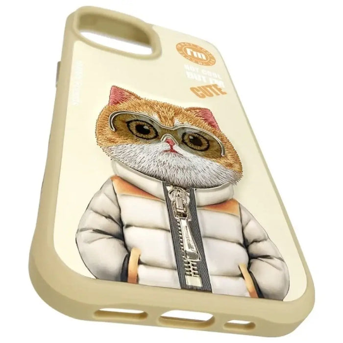 Калъф Nimmy Cool&Cute 2.0 Cat за iPhone 15 - бежов