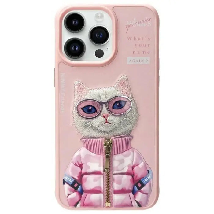 Калъф Nimmy Cool&Cute 2.0 Cat за iPhone 15 Pro - розов