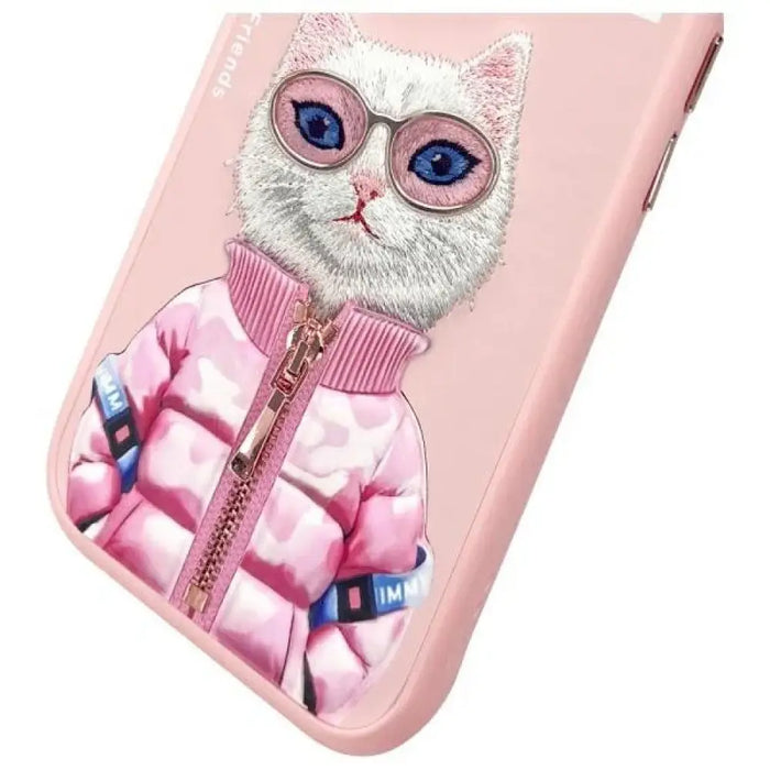 Калъф Nimmy Cool&Cute 2.0 Cat за iPhone 15 - розов