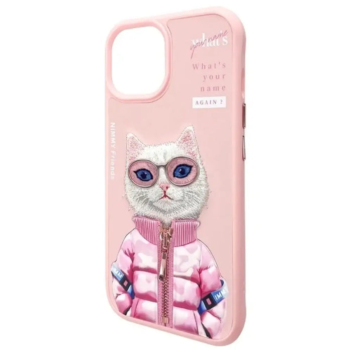 Калъф Nimmy Cool&Cute 2.0 Cat за iPhone 15 - розов
