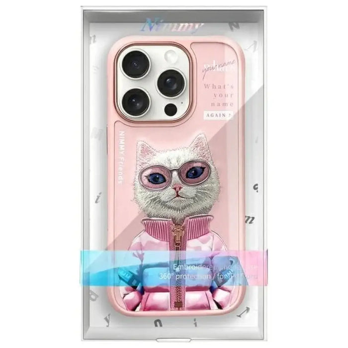 Калъф Nimmy Cool&Cute 2.0 Cat за iPhone 16 Pro Max - розов