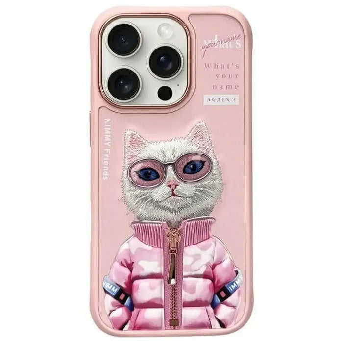 Калъф Nimmy Cool&Cute 2.0 Cat за iPhone 16 Pro - розов