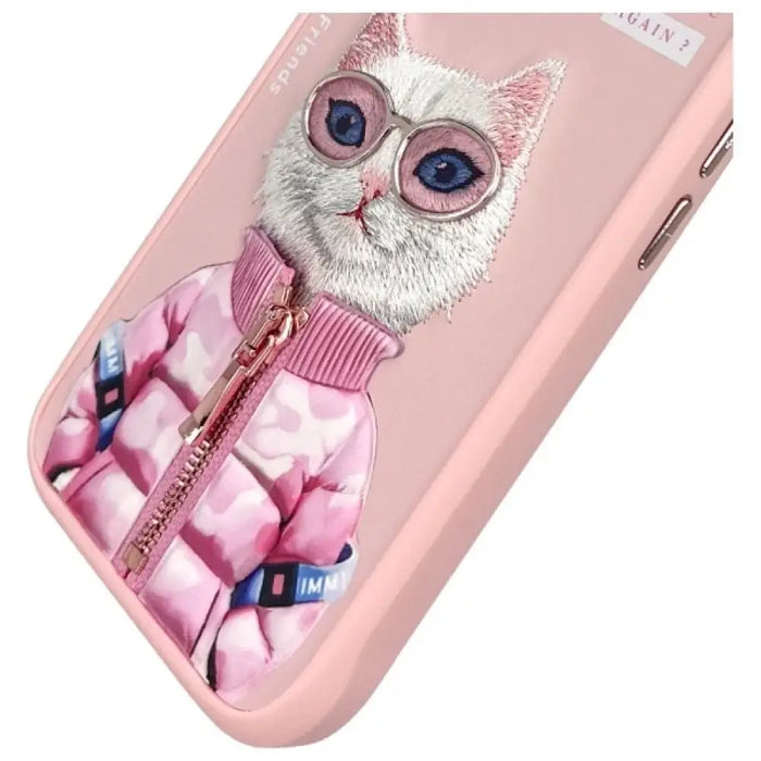 Калъф Nimmy Cool&Cute 2.0 Cat за iPhone 16 - розов
