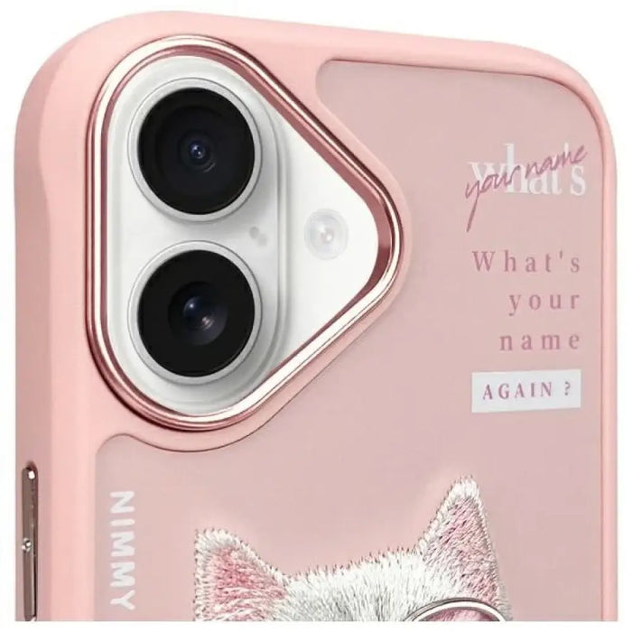 Калъф Nimmy Cool&Cute 2.0 Cat за iPhone 16 - розов