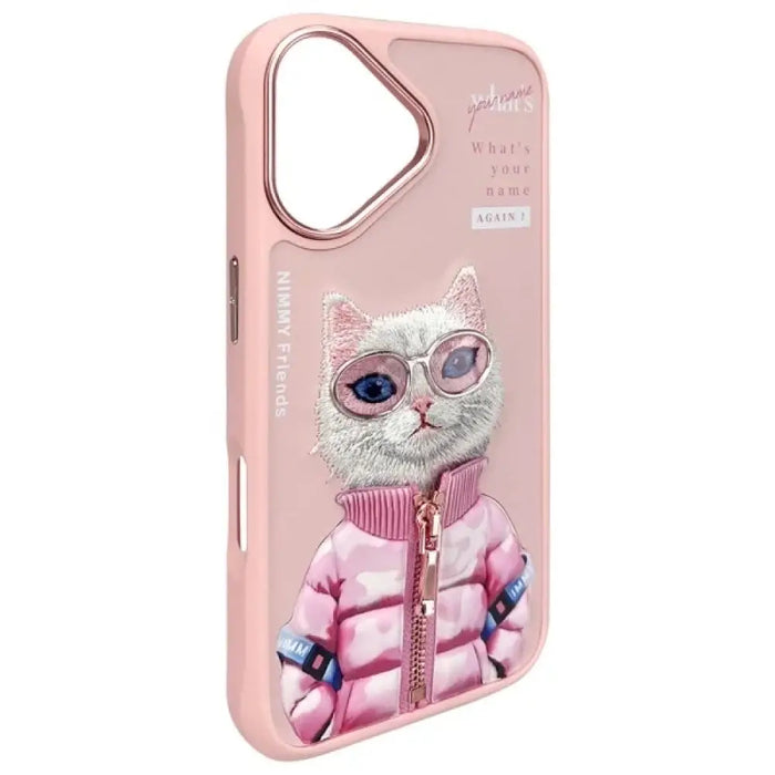 Калъф Nimmy Cool&Cute 2.0 Cat за iPhone 16 - розов