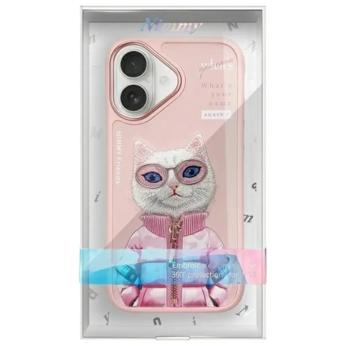 Калъф Nimmy Cool&Cute 2.0 Cat за iPhone 16 - розов