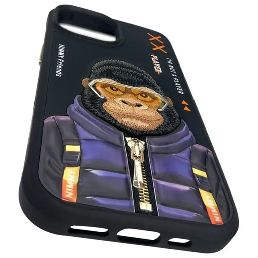 Калъф Nimmy Cool&Cute 2.0 Monkey за iPhone 15 - черен
