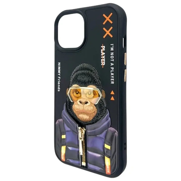 Калъф Nimmy Cool&Cute 2.0 Monkey за iPhone 15 - черен