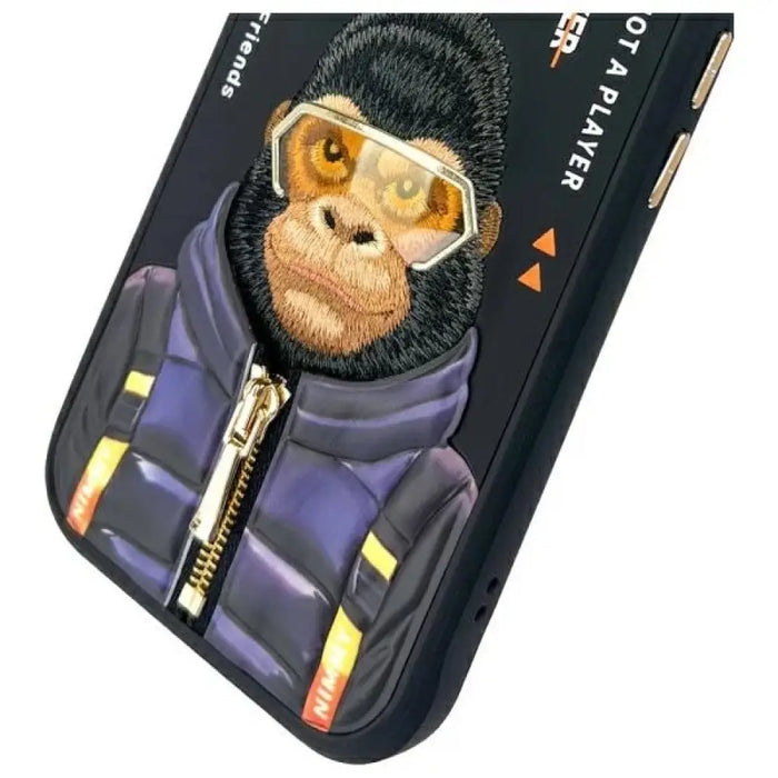 Калъф Nimmy Cool&Cute 2.0 Monkey за iPhone 15 - черен