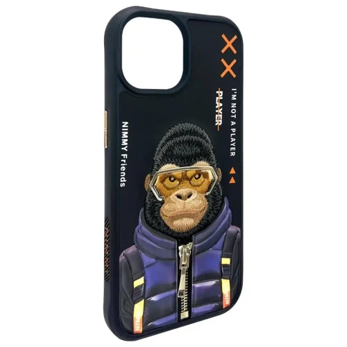 Калъф Nimmy Cool&Cute 2.0 Monkey за iPhone 15 - черен