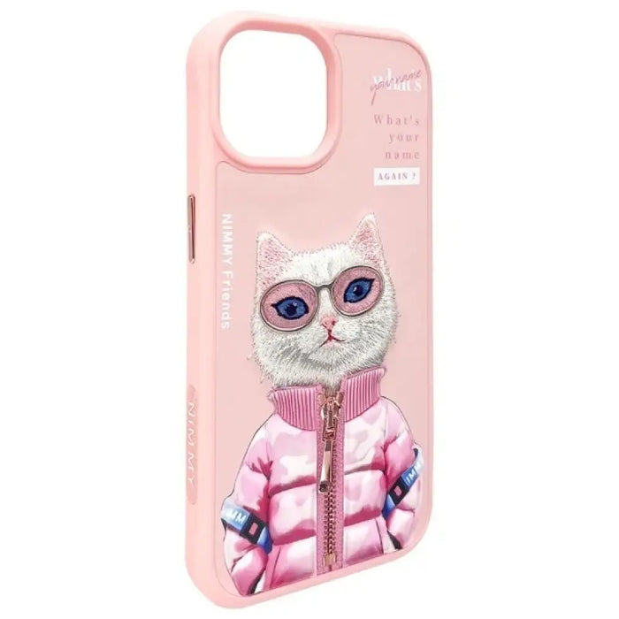 Калъф Nimmy Cool&Cute 2.0 Cat за iPhone 15 - розов