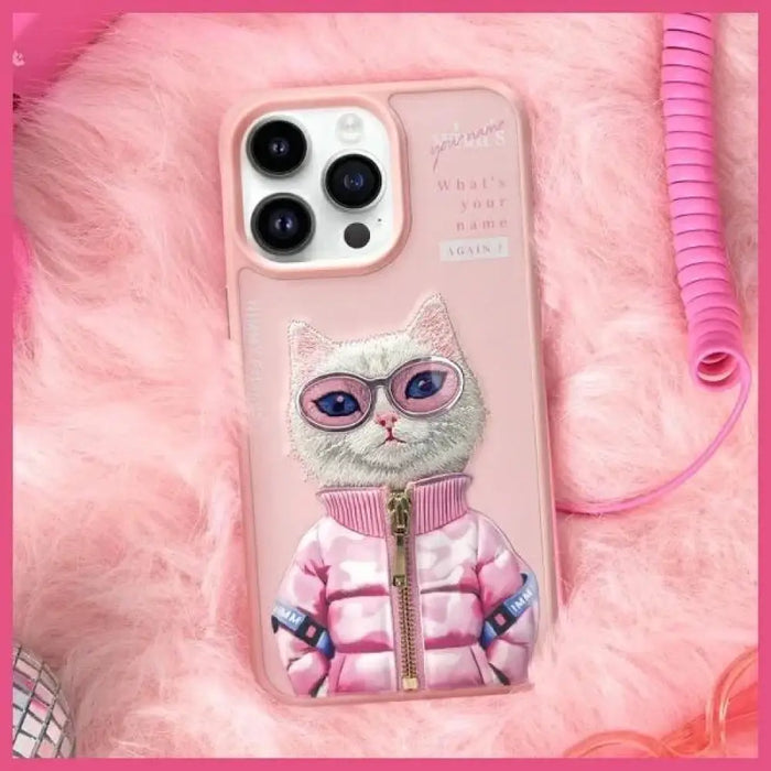 Калъф Nimmy Cool&Cute 2.0 Cat за iPhone 15 Pro - розов