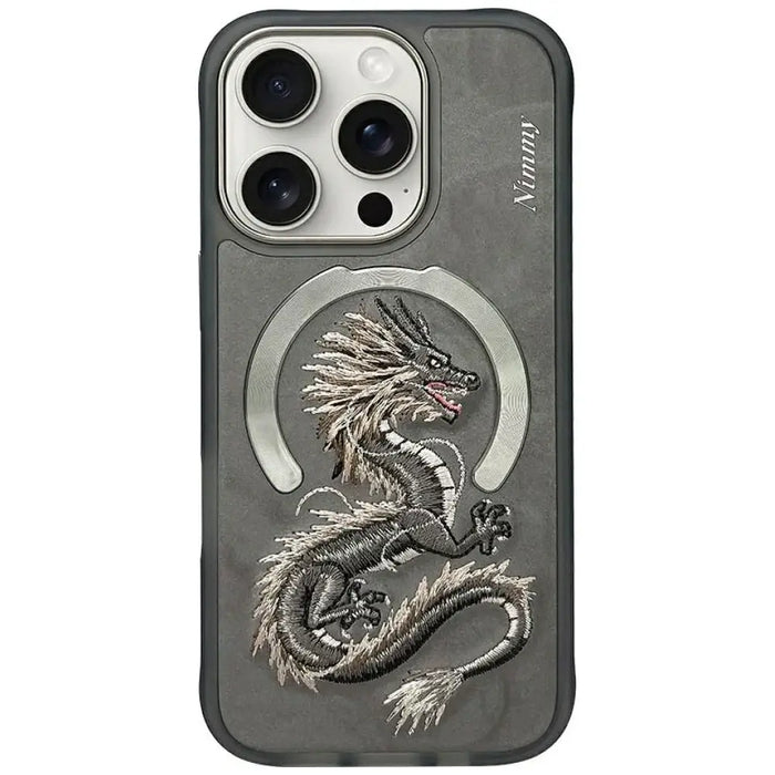 Калъф Nimmy Dragon MagSafe за iPhone 16 Pro Max - сив