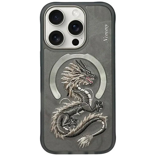 Калъф Nimmy Dragon MagSafe за iPhone 16 Pro - сив