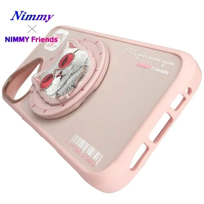Калъф Nimmy Glasses Cool Cat MagSafe за iPhone 16 - розов