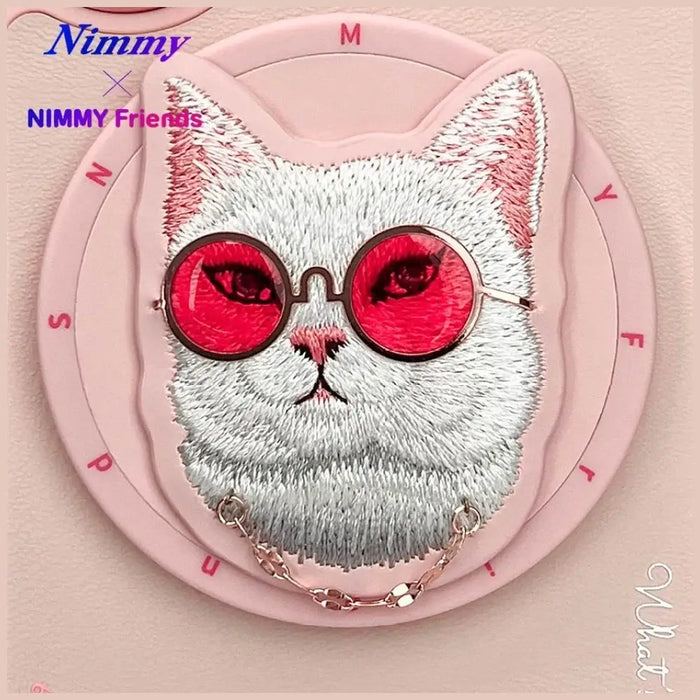 Калъф Nimmy Glasses Cool Cat MagSafe за iPhone 16 - розов
