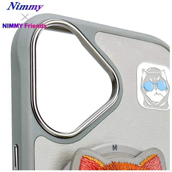 Калъф Nimmy Glasses Cool Cat MagSafe за iPhone 16 - сив