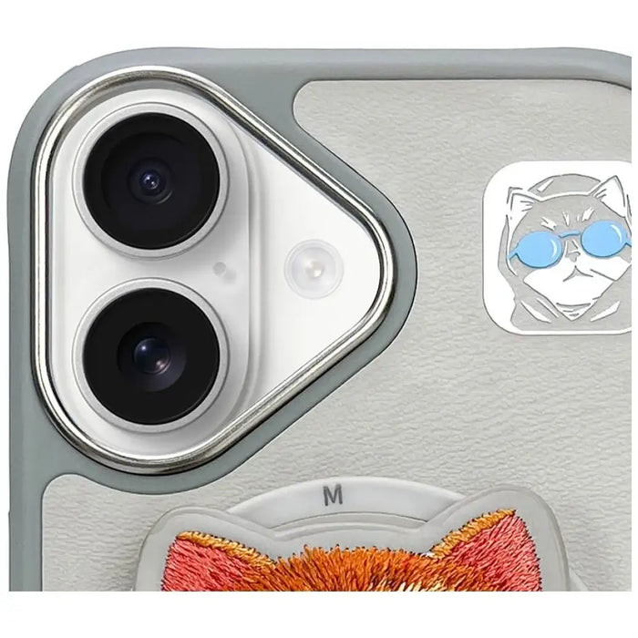 Калъф Nimmy Glasses Cool Cat MagSafe за iPhone 16 - сив