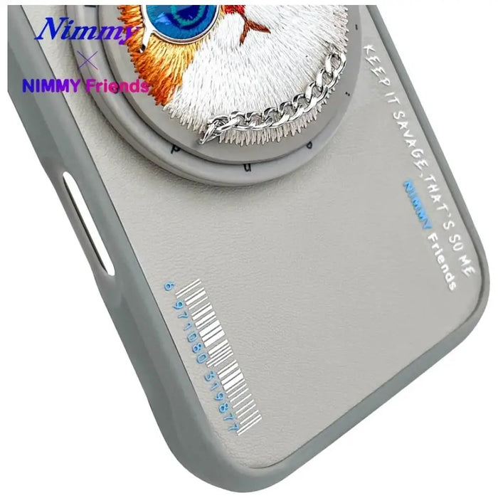 Калъф Nimmy Glasses Cool Cat MagSafe за iPhone 16 - сив