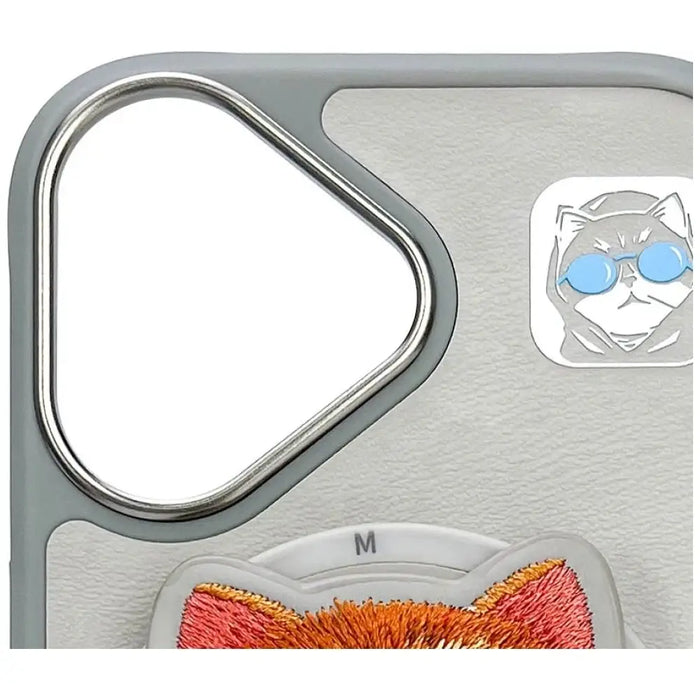 Калъф Nimmy Glasses Cool Cat MagSafe за iPhone 16 - сив