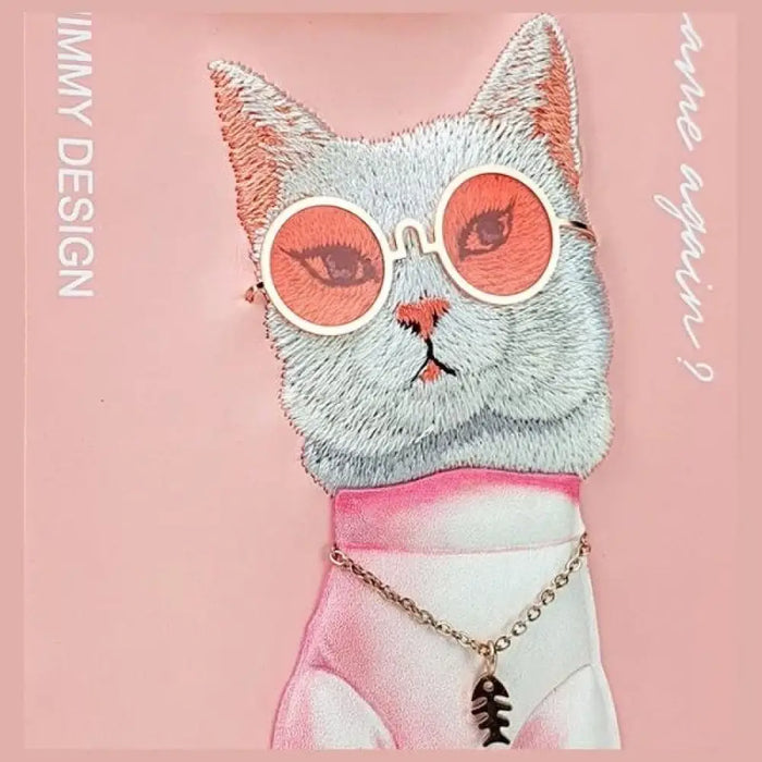 Калъф Nimmy Glasses Cool Cat за iPhone 15 Pro Max - розов