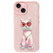 Калъф Nimmy Glasses Cool Cat за iPhone 15 - розов