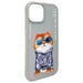 Калъф Nimmy Glasses Cool Cat за iPhone 15 - сив