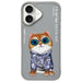 Калъф Nimmy Glasses Cool Cat за iPhone 16 - сив