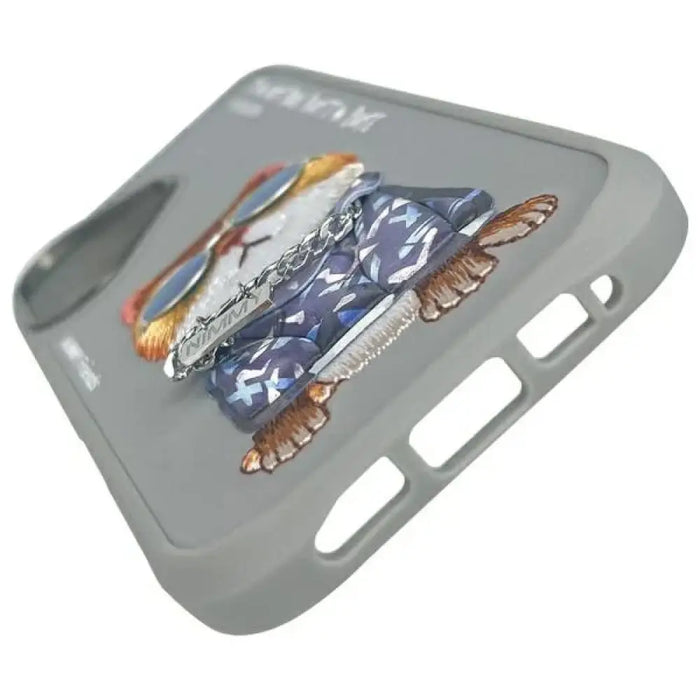 Калъф Nimmy Glasses Cool Cat за iPhone 16 - сив
